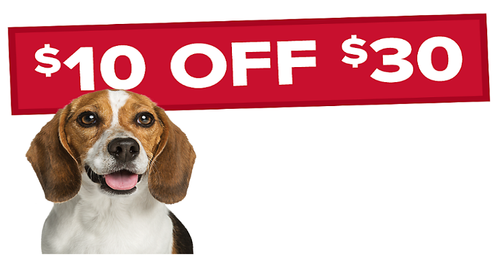 $10 off $30 PetSmart Purchase + FREE Shipping on $19! $10 off $30 PetSmart Purchase + FREE Shipping on $19!