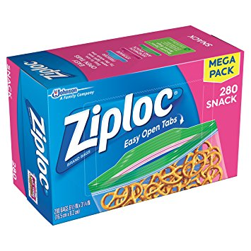 Amazon: Ziploc Snack Bags ONLY $8.54 for 280! That’s $.03 Per Bag!