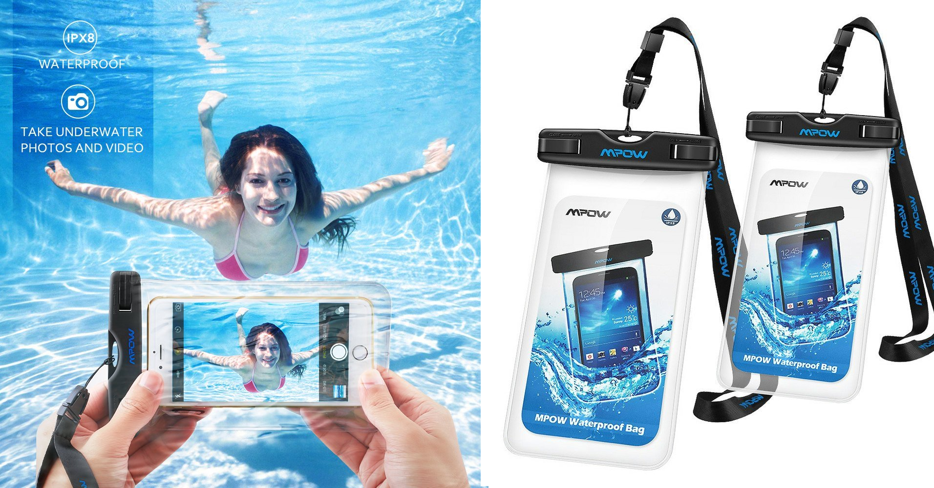 Waterproof Floating Dry Bag Phone Pouch 2 Pack Only $9.99!