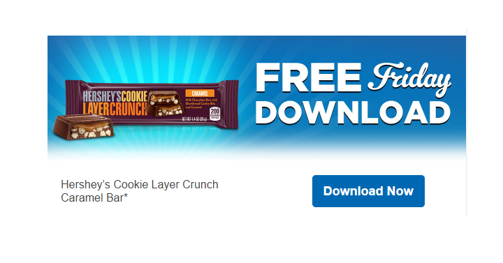 FREE Hershey’s Cookie Layer Crunch Caramel Bar! (Download ecoupon Today, Feb. 10th Only)