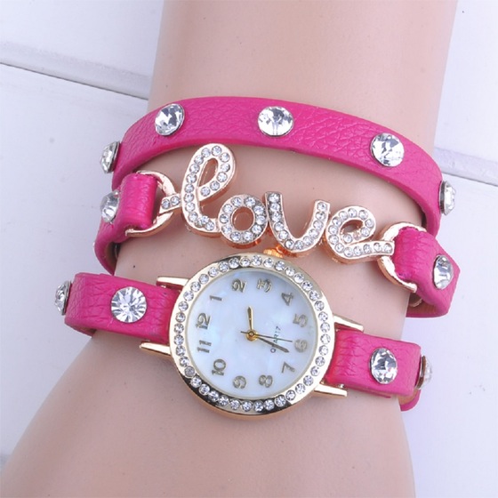 Wraparound Leather Love & Bow Watch – Just $6.99! Free shipping!