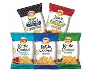 Lay’s Kettle Chips Variety Pack, 1.375 oz Bags, 30 Count – Only $8.92!