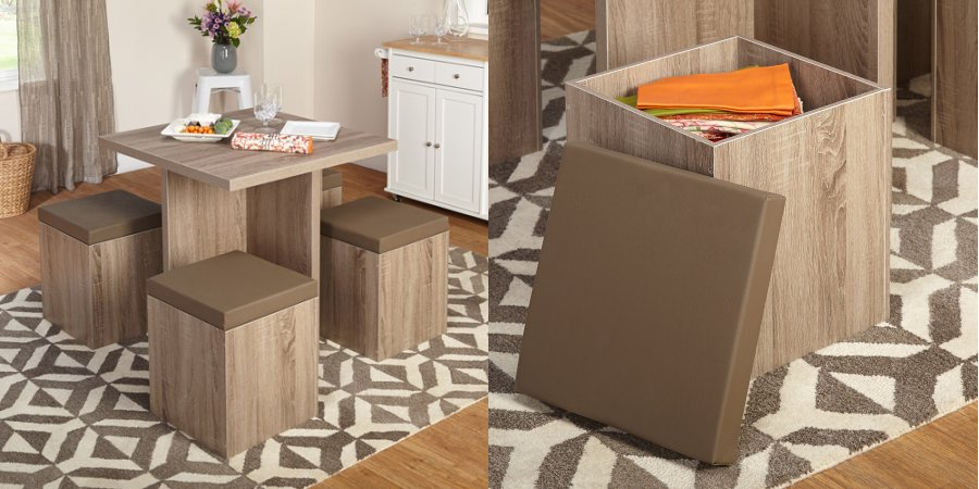 Baxter 5-pc Dining Set with Storage Ottomans Only $144.81!