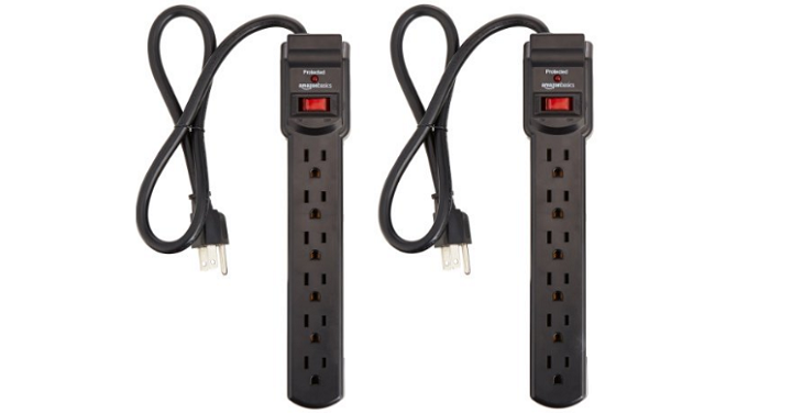 AmazonBasics 6-Outlet Surge Protector Power Strip 2-Pack Only $8.70! (Reg. $11.49)