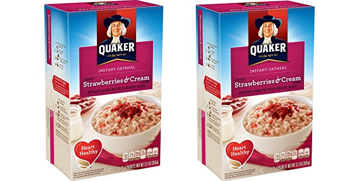 Box of 4 Quaker Strawberries & Cream Instant Oatmeal, 10-ct—$7.60 Shipped!