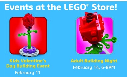 Valentine’s Day Themed LEGO Build Events for Kids AND Adults!