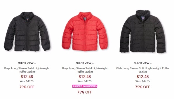 Kids’ Puffer Jackets Only $12.48 Shipped!