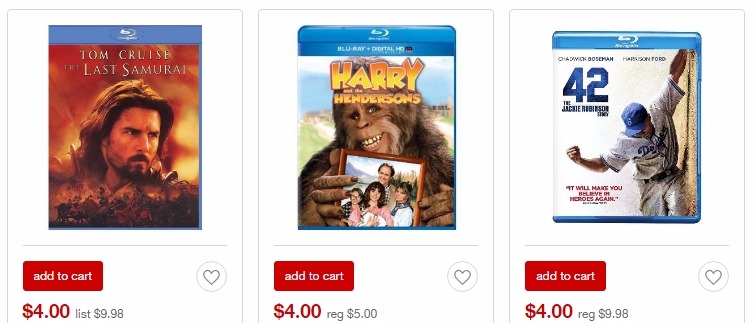 Blu-Ray Movies Only $4.00 From Target!!