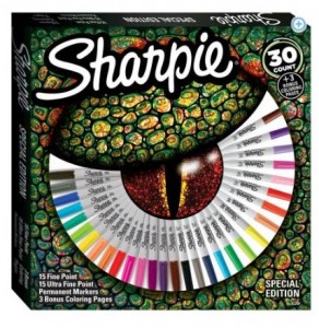 Sharpie Permanent Markers, Special Edition, Assorted (30 Count) + Bonus Coloring Pages – Only $10!