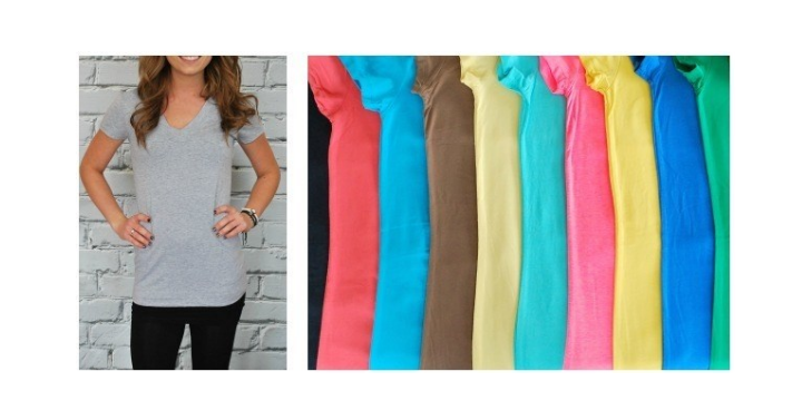Extra Long V-Neck Shirts Only $4.99 Each! (Reg. $19.99) 30 Colors to Choose From!