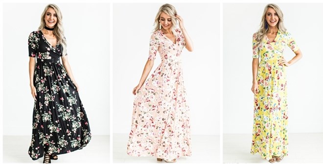 Spring Floral Wrap Maxi Dress – Just $34.99!