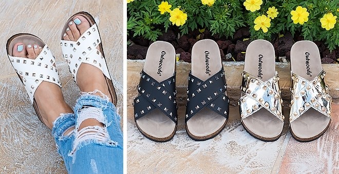 Studded Cross Over Strap Sandals – Just $25.99!