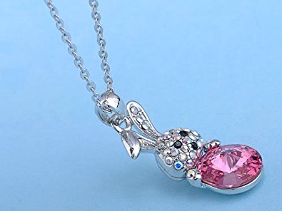 Pink Easter Bunny Crystal Necklace Just $11.95 SHIPPED!
