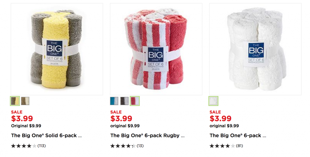 The Big One 6-Pack Washcloths Just $2.79 Shipped For Kohl’s Cardholders!