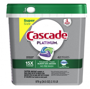 Cascade Platinum ActionPacs Dishwasher Detergent 62-Count Just $13.04!