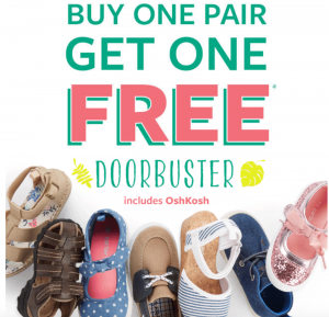 Carters & Osk Kosh: Buy One Pair of Shoes Get the Second One FREE!