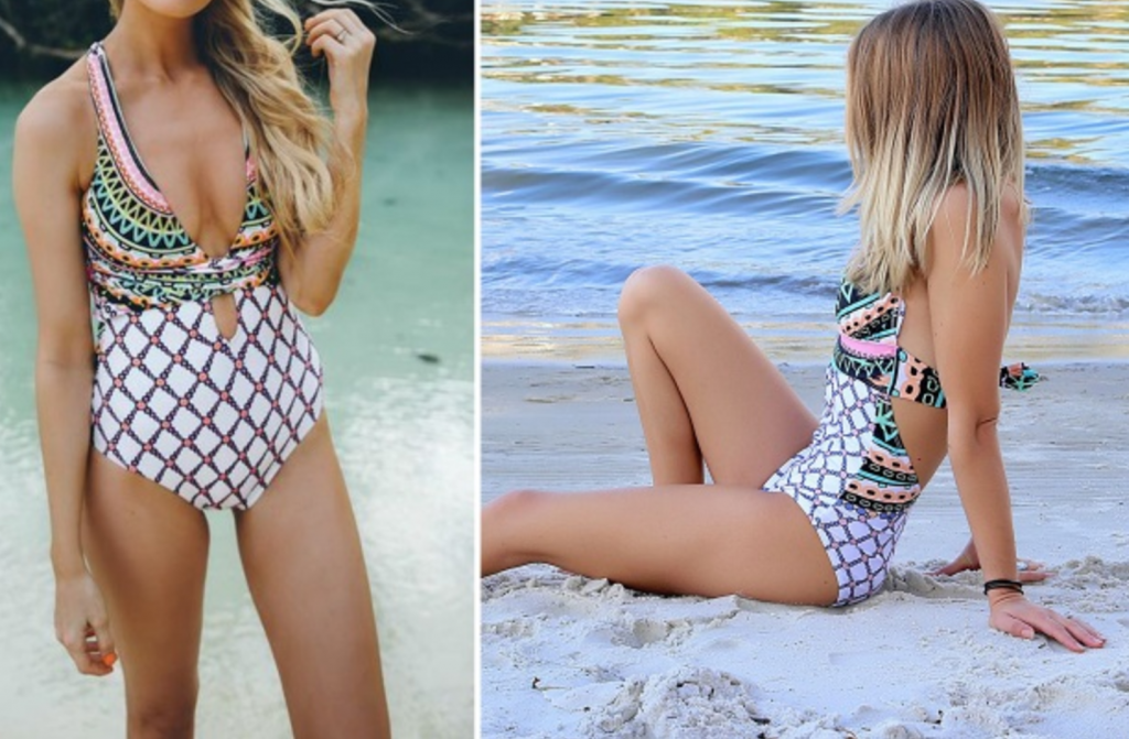 Stunning Print Keyhole Onepiece Swimsuit Just $19.99 & More! (Reg. $48.00)