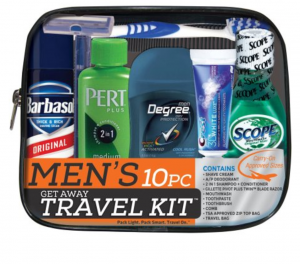 Man on the Go Men’s Get Away 10-Piece Travel Kit Just $5.97!