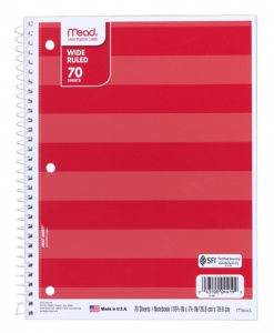 Mead Wide Ruled 70 Sheets Notebook Just $0.38 Each At Target!