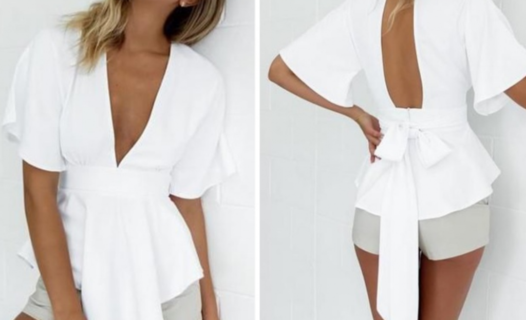 White Light Weight Tie Back Blouse Just $17.99! (Reg. $55.00)
