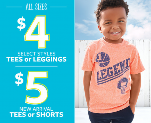 Carters: $4.00 Tee’s & Leggings, 50% Off Sitewide & 40% Off Clearance!
