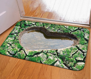 3D Heart Pool Design Water Absorption Door Floor Carpet $3.99!