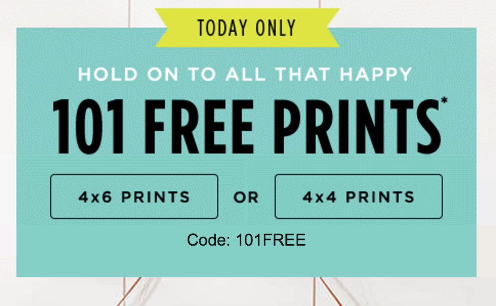 101 FREE Prints From Shutterfly Today Only!