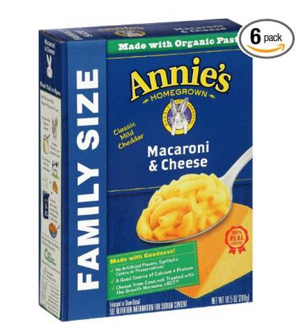Annie’s Family Size Macaroni and Cheese, Pasta & Classic Mild Cheddar Mac and Cheese, 10.5 oz Box (Pack of 6) – Only $17.23!