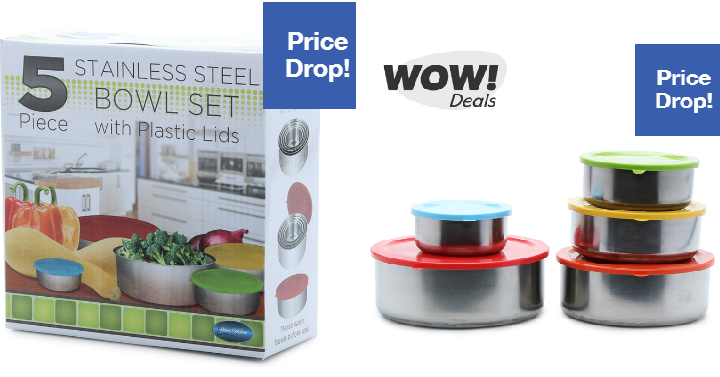 Stainless Steel Mixing Bowls & Lids (5 Count) Only $3.00!