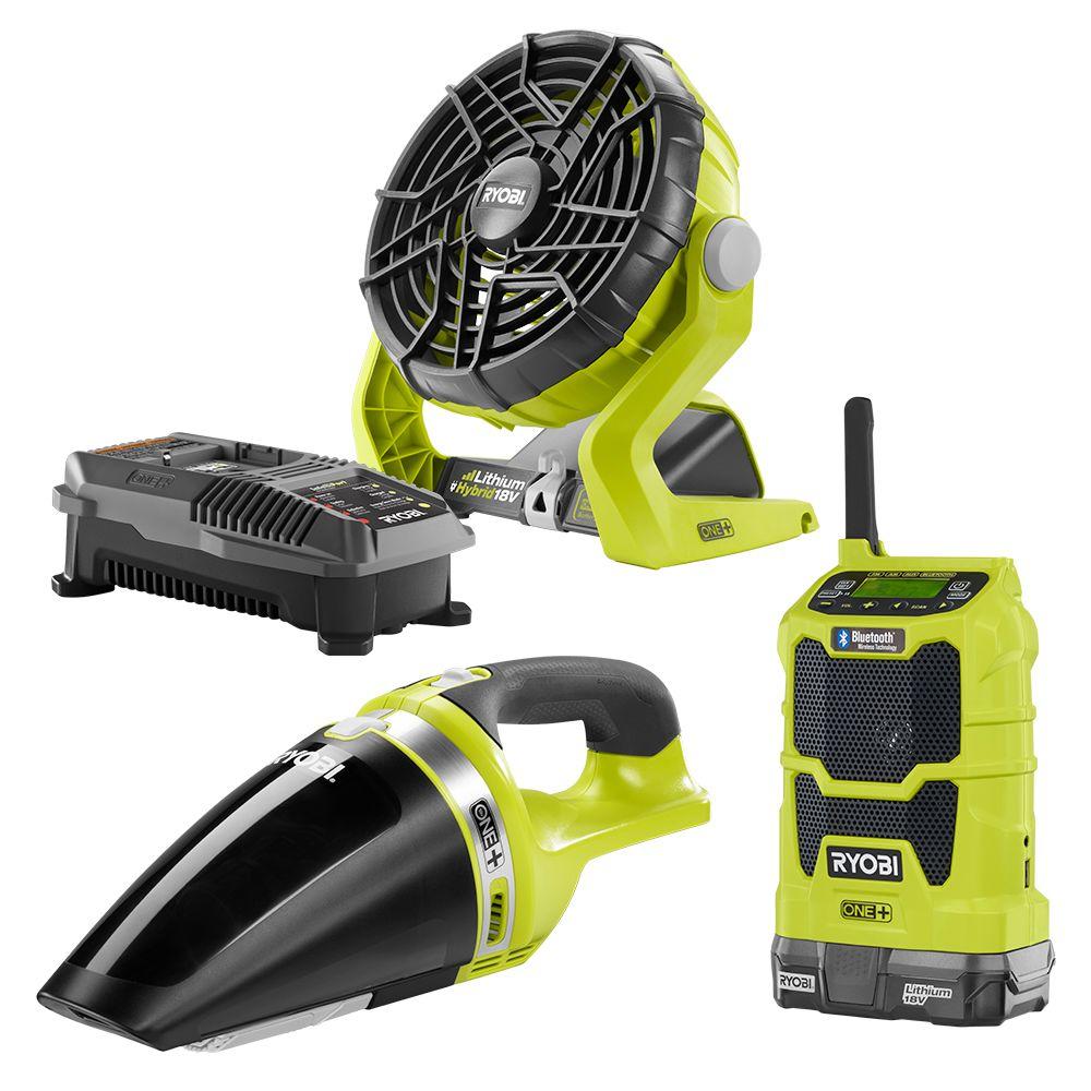 Ryobi ONE+ 18-Volt Radio, Fan and Vac Kit – Just $99.00!