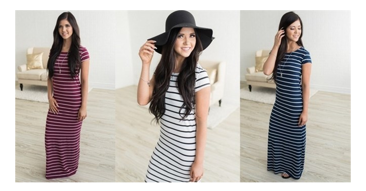 Perfect Striped Maxi Dress Only $18.99! (Reg. $42.99)