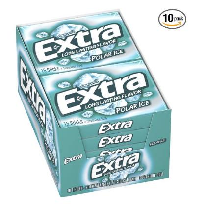 Extra Polar Ice Sugarfree Gum, 15 Sticks (Pack of 10) – Only $5.25!