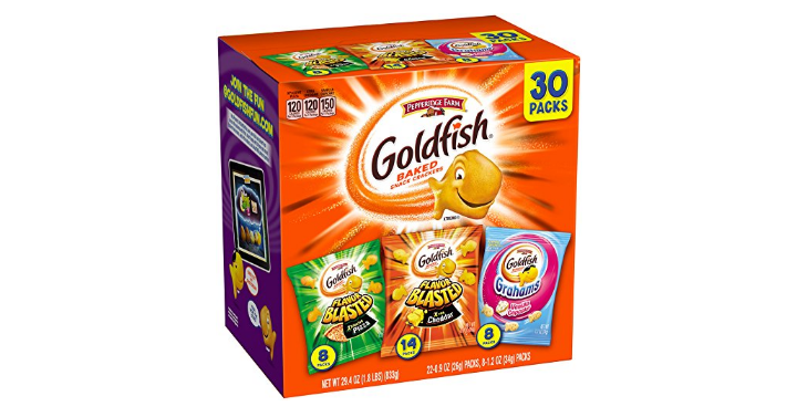 Pepperidge Farm Goldfish Variety Pack Bold Mix, (Box of 30 bags) Only $9.48 Shipped!