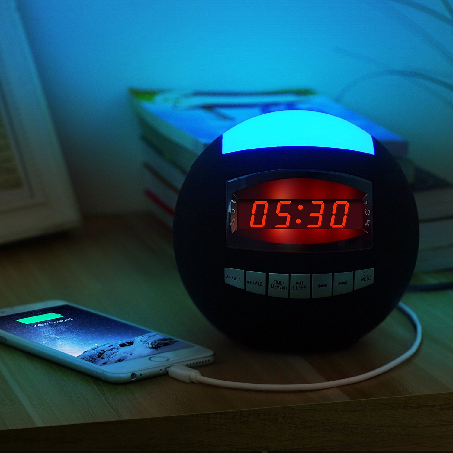 Raynic Bluetooth Dual Alarm Clock with USB Charging & Night Light Only $19.79!