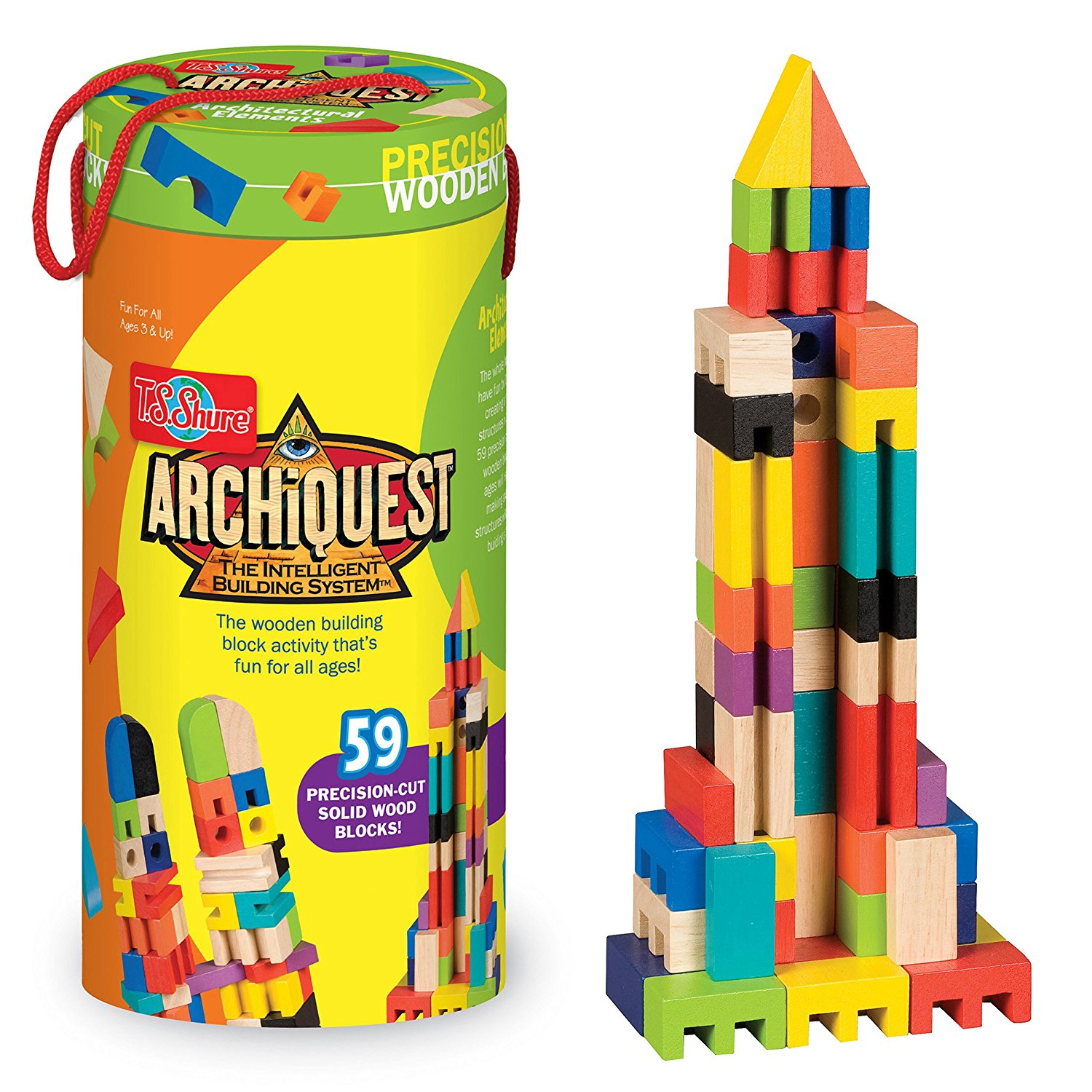Solid Wood Blocks 59 Piece Set Only $14.55 on Amazon!