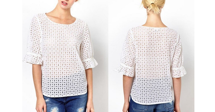 Groopdealz: Bell Sleeve Eyelet Top Only $15.99!