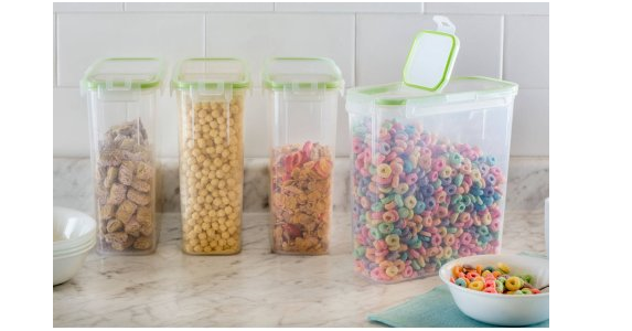 Airtight Plastic Food Storage Containers 4 Pack Only $12.14!