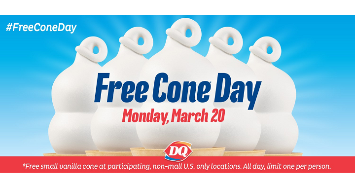 Mark Your Calendars! FREE Cone Day at Dairy Queen is March 20th!