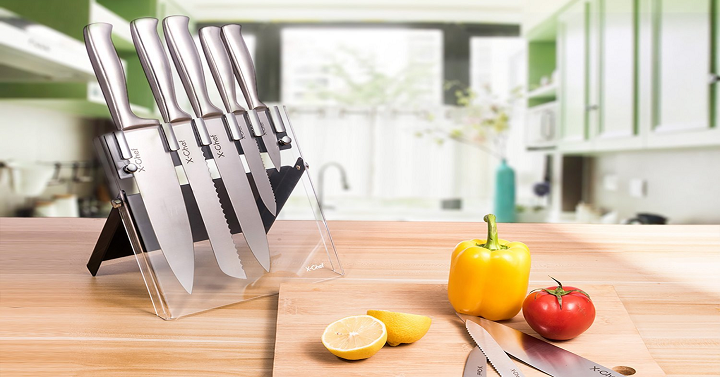 Amazon: Kitchen Knife Set with Stand Only $15.00!