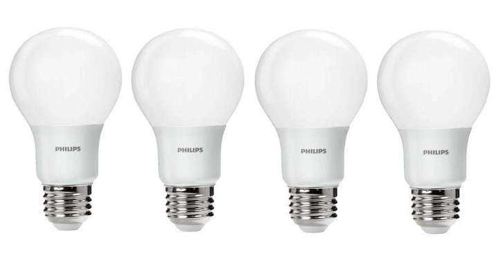 Home Depot: 60W Equivalent Soft White A19 LED Light Bulbs 4 Pack Only $3.97 TODAY ONLY!!