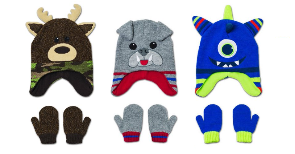 Adorable Toddler Critter Hat & Mitten Sets Only $2.00!