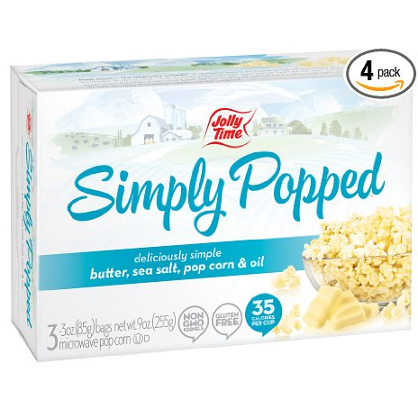 Jolly Time Simply Popped Natural Microwave Popcorn with Ghee Clarified Butter & Sea Salt Only $9.23 Shipped!