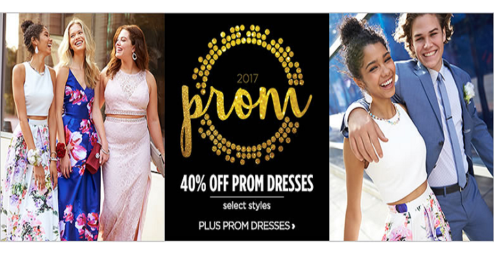 JC Penney: 2017 Prom Dresses Now 40% Off + Extra 30% Off! Dress For Only $50!