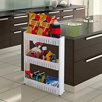 3-Tier Slim Slide Out Pantry on Rollers Only $13.99 on Amazon! LOWEST PRICE EVER!