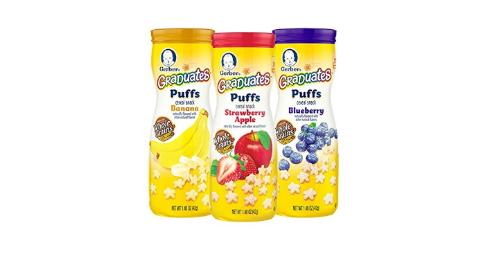 Gerber Graduates Puffs Cereal Snack (6 ct) Only $8.32 Shipped!