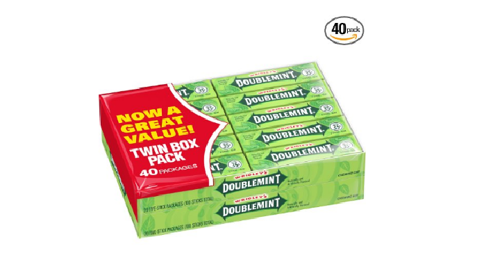 Wrigley’s Doublemint Gum, 5-Piece Pack (40 Packs) Only $6.64 Shipped!