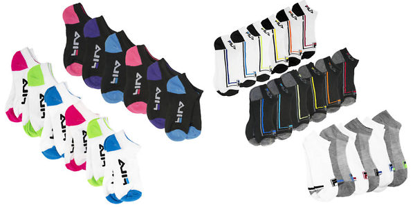 6 Pairs of Fila Shock Dry No-Show Socks Only $7.99!!