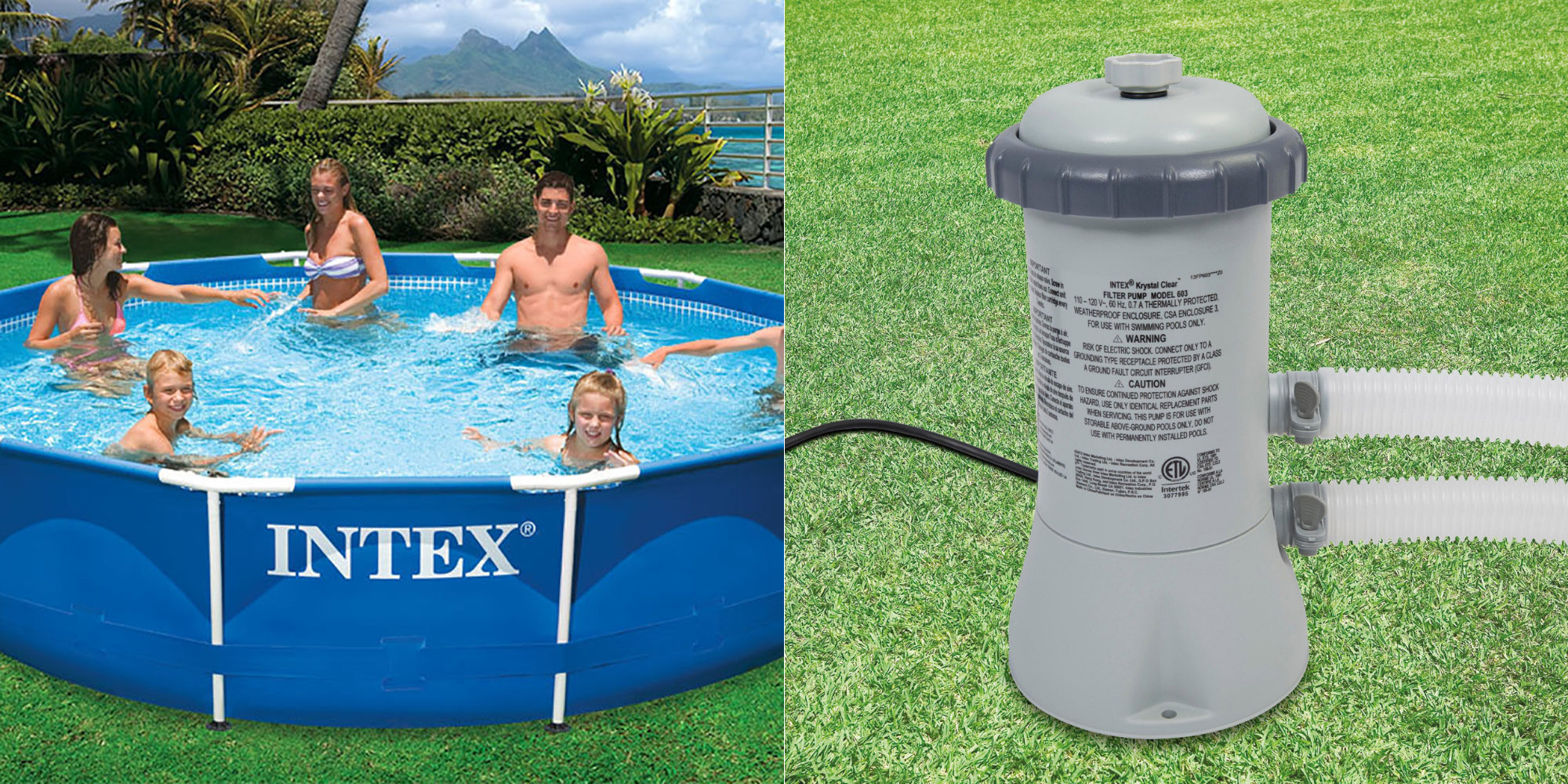 Intex 12′ x 30″ Metal Frame Above Ground Swimming Pool with Filter—$99.99!! (Reg $199.99)