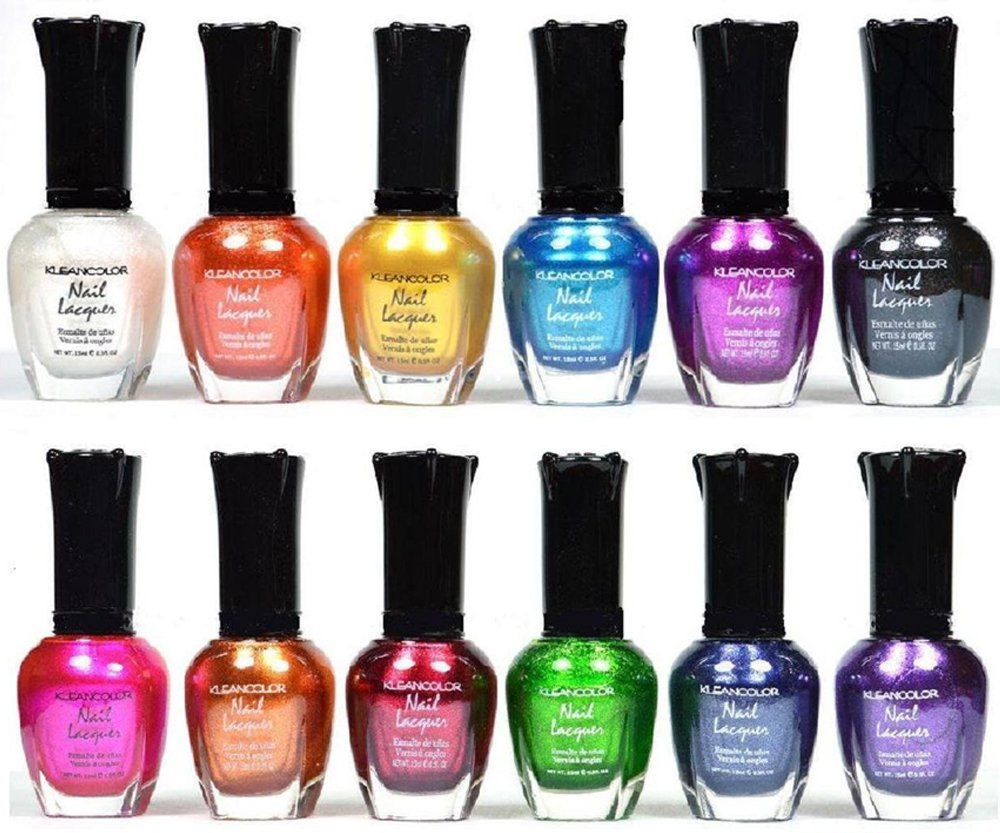 Lot of 12 Kleancolor Metallic Nail Polishes + Buffer Block Only $11.98!