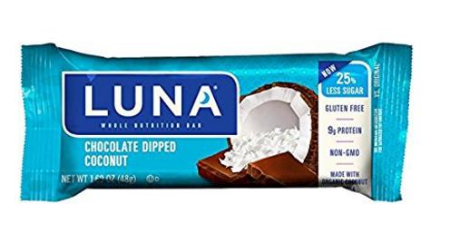 LUNA BAR Gluten Free Bar, Chocolate Dipped Coconut (15 Count) – Only $11.86!